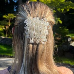 Vintage 90’s Iridescent beaded hair clips